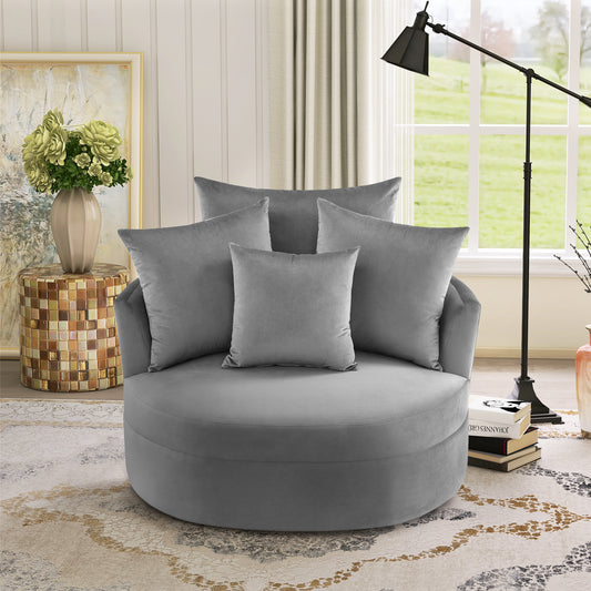 360  Swivel Barrel Chair with 4 Movable Pillows